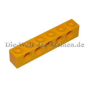LEGO® Technic Stein 1x6 mit 5 Löchern Gelb (YELLOW) - (389424/3894) Oberseite