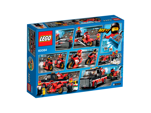 LEGO City 60084 Rennmotorrad-Transporter box von hinten