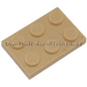LEGO® Plate 2x3 with Knobs TAN (TAN) - (4118790/30215/302105/3021)