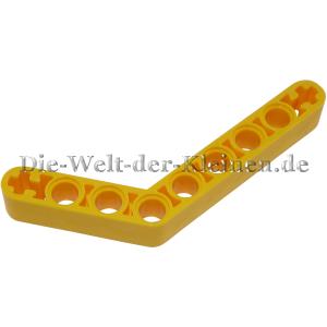 LEGO® Technic Liftarm 1x9 (4 - 6) curved with 7 round holes, 2 axle holes BR. YELLOW (BRIGHT YELLOW) - (4112281/4188311/6375945/6629)