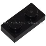 LEGO® Plate 1x2 with Knobs BLACK (BLACK) - (302326/3023)