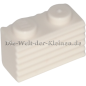 Preview: LEGO Technic Brick 1x2x1 modified with grooves on the side WHITE (WHITE) (6552093, 287701, 2877)