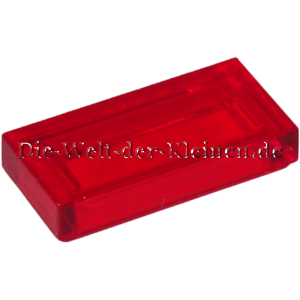 LEGO Fliese 1x2x0,33 glatt transparent Rot (TRANS RED) (6514220, 4189801, 6251290, 3069)