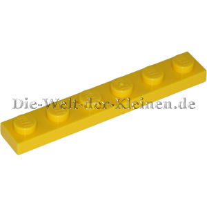 LEGO Platte 1x6x0,33 helles Gelb (BRIGHT YELLOW) (6211356, 3666)