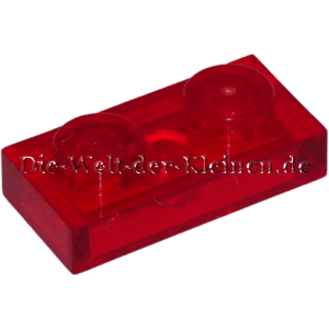 LEGO Platte 1x2 transparent Rot (TRANS RED) (6514003, 622541, 4101688, 4101702, 4130373 (4163346, 42