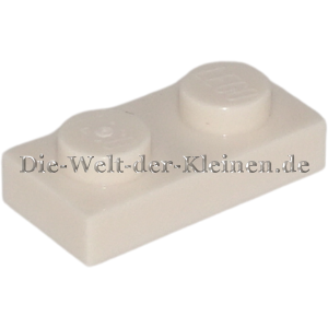 LEGO Platte 1x2 Weiß (WHITE) (6552100, 302301, 6548261, 3023)