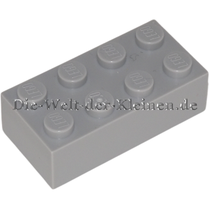 LEGO Stein 2x4x1 Mittelsteingrau (MEDIUM STONE GREY) (4211385, 3001)
