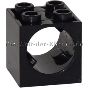 LEGO Technic Brick 2x2x1.66 with 1 hole for gear worm BLACK (BLACK) (6417813, 73764)