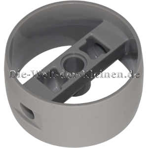 Preview: LEGO Zylinder 4x4x1,66 mit Pin Löchern und Mittelstange Mittelsteingrau (MEDIUM STONE GREY) (6360332