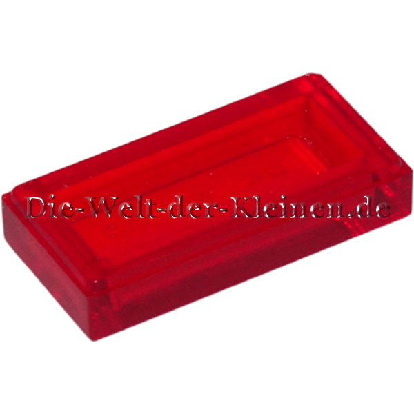 LEGO Fliese 1x2x0,33 glatt transparent Rot (TRANS RED) (6514220, 4189801, 6251290, 3069)