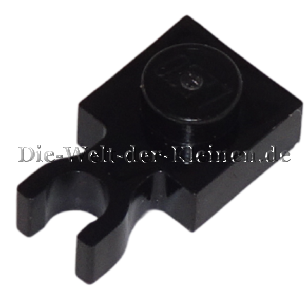 LEGO® Plate 1x1 with Knobs with Clip vertical W/HOLDER Black (BLACK) (4550017, 408526, 4085b)