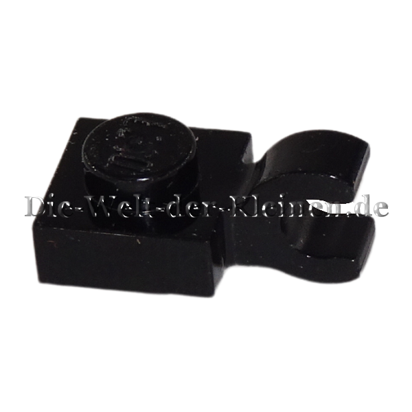 LEGO® Platte 1x1 mit Noppe mit Clip horizontal Schwarz  (BLACK) (6308000, 4517925, 61252)