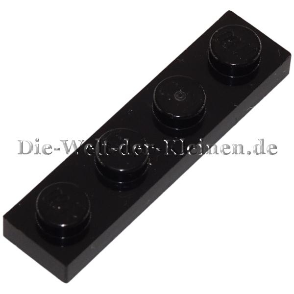 LEGO® Platte 1x4 mit Noppen Schwarz (BLACK) - (371026/3710)