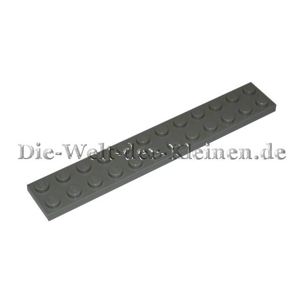 LEGO® Platte 2x12 mit Noppen Mittelsteingrau (MED. ST. GRAY) - (4211360/2445) Oberseite