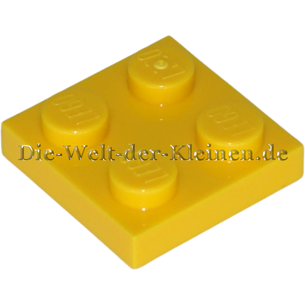 LEGO Platte 2x2x0,33 helles Gelb (BRIGHT YELLOW) (4613978, 302224, 3022)