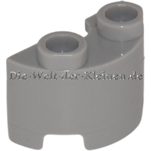 LEGO Brick 1x2 semicircular MEDIUM STONE GREY (MED. ST. GREY) (6311384, 68013)