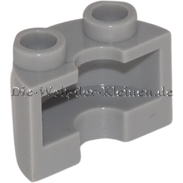 LEGO Brick 1x2 semicircular MEDIUM STONE GREY (MED. ST. GREY) (6311384, 68013)