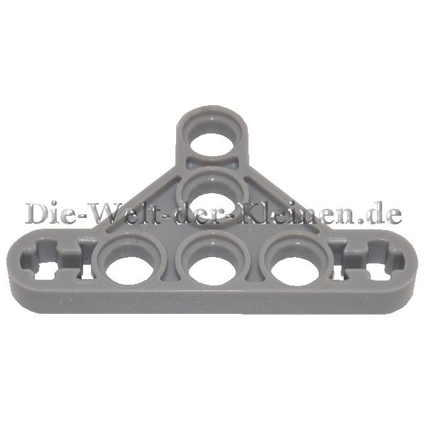 LEGO® Technic Liftarm Triangle 3x5 flat (1/3) Typ II with 5 Pin holes and 2 cross holes MED. ST. GRAY (MEDIUM STONE GRAY) - (6331428/6009019/99773)