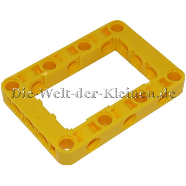 LEGO® Technic Loch Stein Kasten / Baurahmen 5x7 mit 20 Löchern, offene Mitte gelb (YELLOW) - (6352947/64179)
