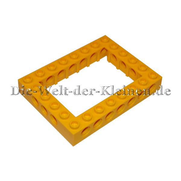 LEGO® Technic Loch Stein Kasten / Baurahmen 6x8 mit 20 Löchern, offene Mitte gelb (YELLOW) - (4162899/40345) Oberseite