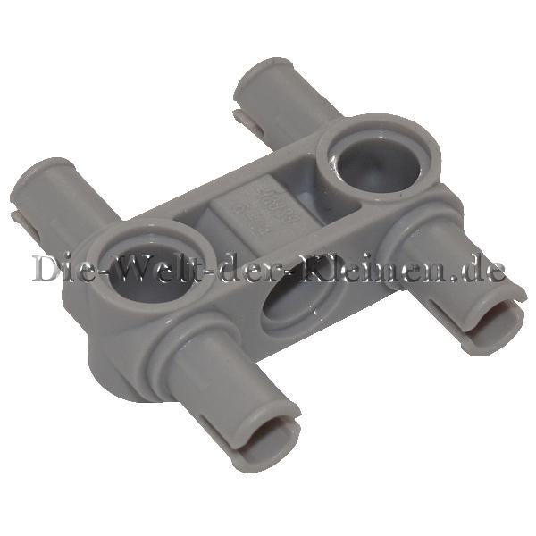 LEGO® Technic Pin Verbinder 3x3 mit 4 Pins, 3 Pin-/Rundlöcher Mittelsteingrau (MED. ST. GRAY) - (6282158/4225033/48989)