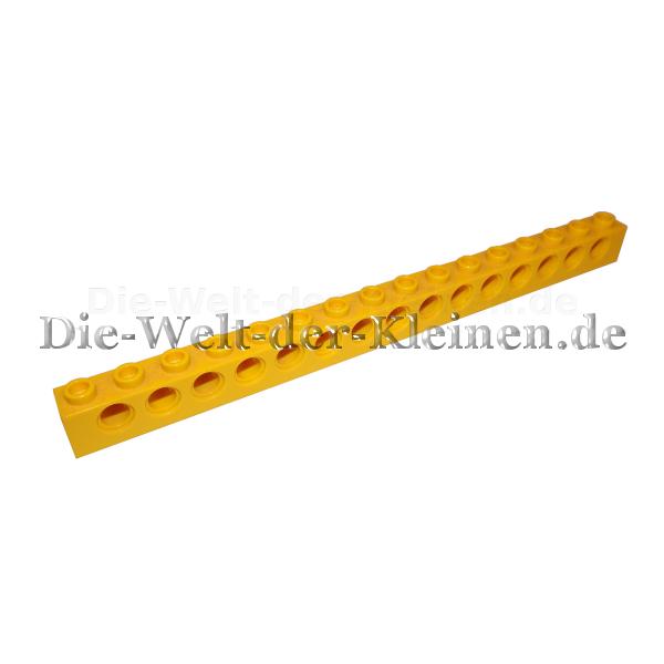 LEGO® Technic Stein 1x16 mit 15 Löchern Gelb (BRIGHT YELLOW) - (370324/3703)