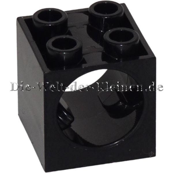 LEGO Technic Brick 2x2x1.66 with 1 hole for gear worm BLACK (BLACK) (6417813, 73764)