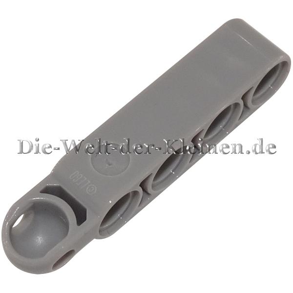 LEGO® Technic Steuerungsarm 1x5 mit abgerundeter Anhängerkupplung 4 Pin Löcher Mittelsteingrau (MED. ST. GRAY) - (6247352/31794)