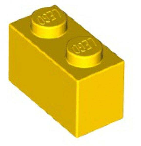 Lot of 50 300424 _LEGO Brick 1x2 _ Bright Yellow 3004 