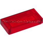 LEGO Fliese 1x2x0,33 glatt transparent Rot (TRANS RED) (6514220, 4189801, 6251290, 3069)