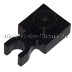 LEGO® Plate 1x1 with Knobs with Clip vertical W/HOLDER Black (BLACK) (4550017, 408526, 4085b)