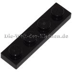 LEGO® Platte 1x4 mit Noppen Schwarz (BLACK) - (371026/3710)