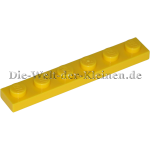 LEGO Platte 1x6x0,33 helles Gelb (BRIGHT YELLOW) (6211356, 3666)