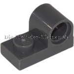 LEGO Platte 1x2 mit 1 Pin Loch und 1 Noppe Dunkel Steingrau (DARK STONE GREY) (6019987, 11458)
