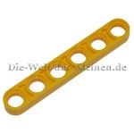 LEGO® Technic Liftarm 1x6 flat (1/3) with 6 round holes / pin holes BR. YELLOW (BRIGHT YELLOW) - (4141495/6063252/6170294/32063)