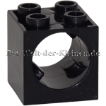 LEGO Technic Brick 2x2x1.66 with 1 hole for gear worm BLACK (BLACK) (6417813, 73764)